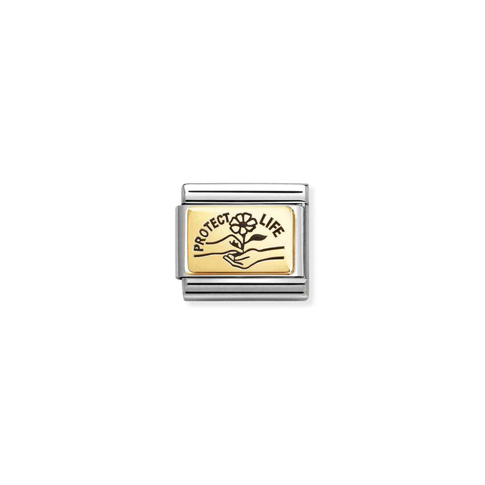 Nomination Classic Gold Symbol Protect Life Charm