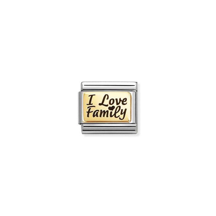 Nomination Classic Gold Symbol I Love Family Charm