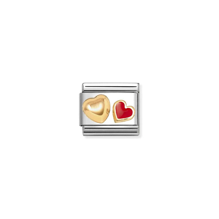 Nomination Classic Gold Love Enamel Heart With Raised Heart Charm
