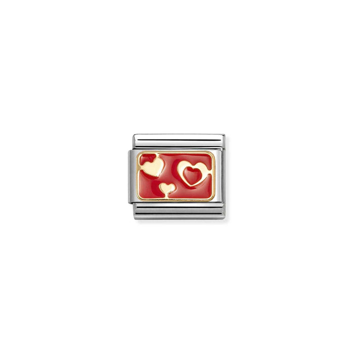 Nomination Classic Gold Love Enamel Red Mixed Hearts Charm