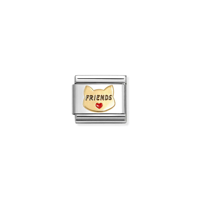 Nomination Classic Gold Love Enamel Red Heart Cat Charm