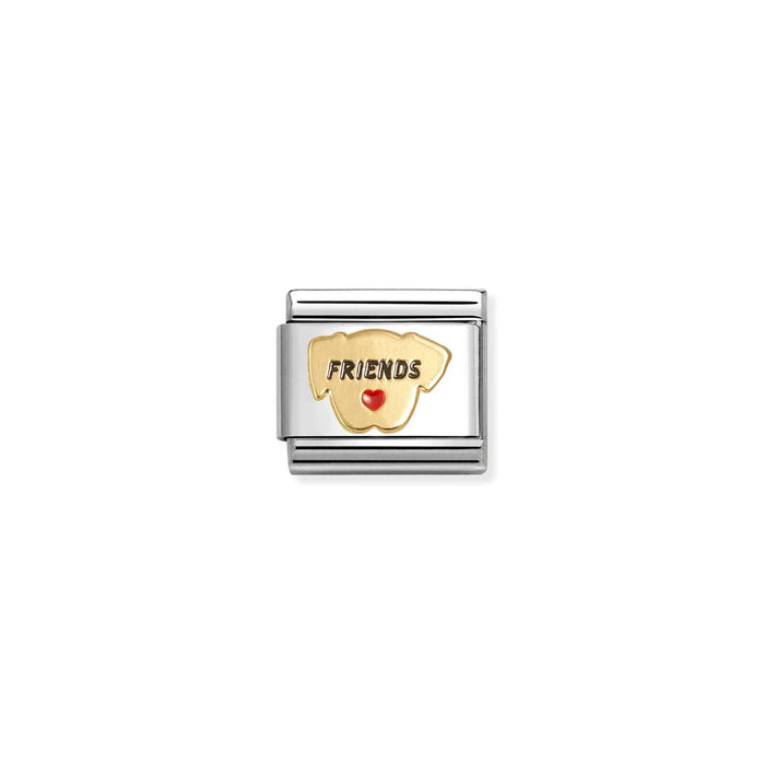 Nomination Classic Gold Love Enamel Red Heart Dog Charm