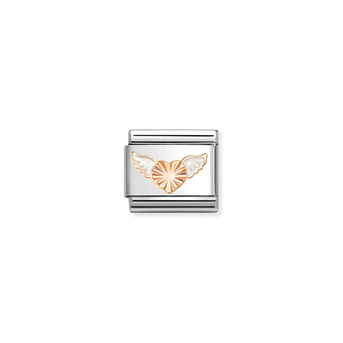 Nomination Classic Rose Gold Symbols Angel Wings Heart Charm
