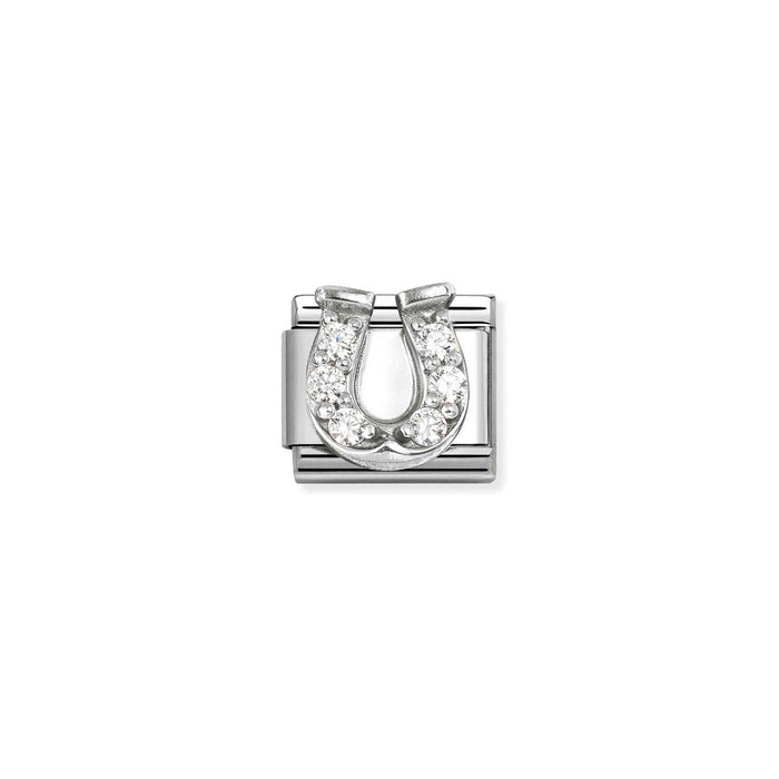 Nomination Classic Silver Symbols White Horseshoe Charm