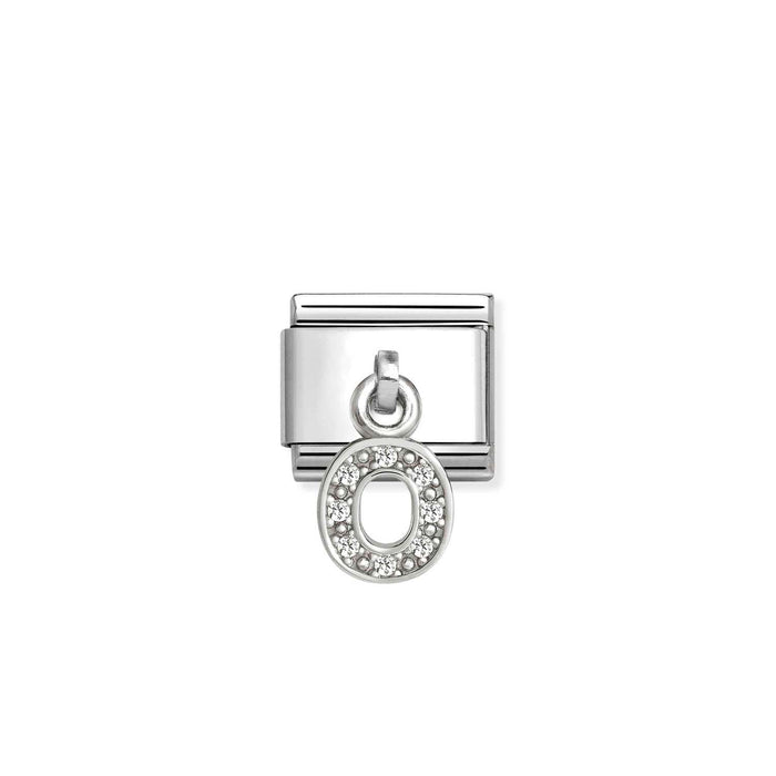 Nomination Classic Silver Letter O With White Crystal Charm