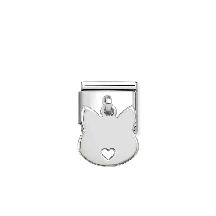Nomination Classic Silver Plate Cat Face Pendant Charm