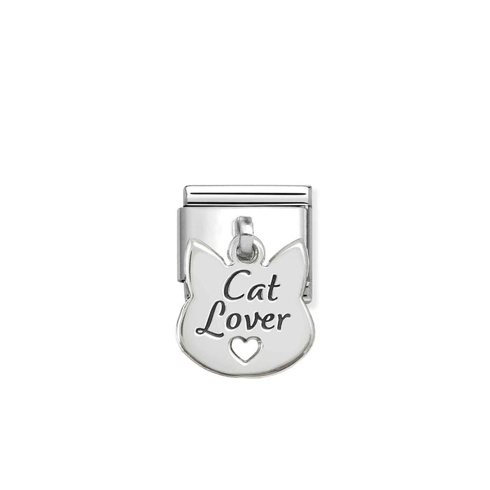 Nomination Classic Silver Plate Cat Lover Face Pendant Charm