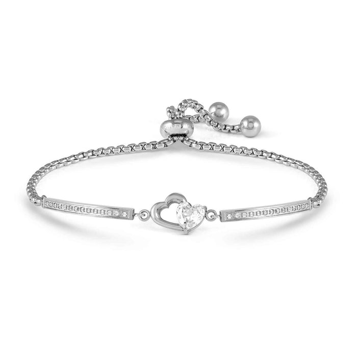 Nomination Milleluci Heart With White Crystal Silver Refined Bracelet