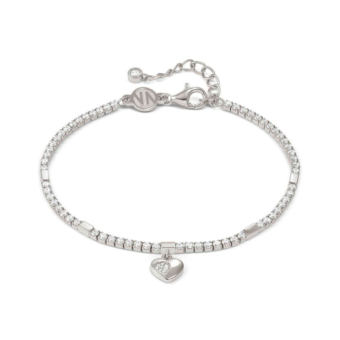 Nomination Petit Sparkle Tennis With Heart And White Crystal Silver Bracelet