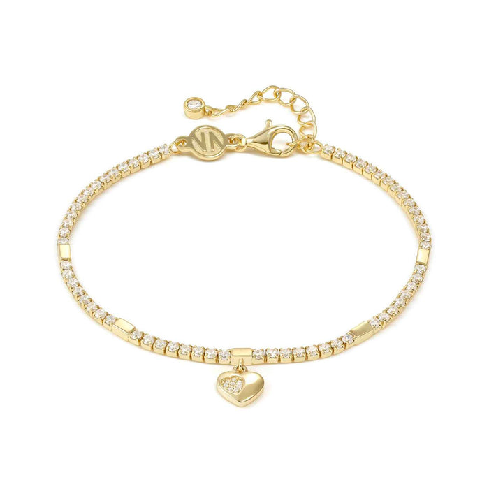 Nomination Petit Sparkle Tennis With Heart And White Crystal Gold Bracelet