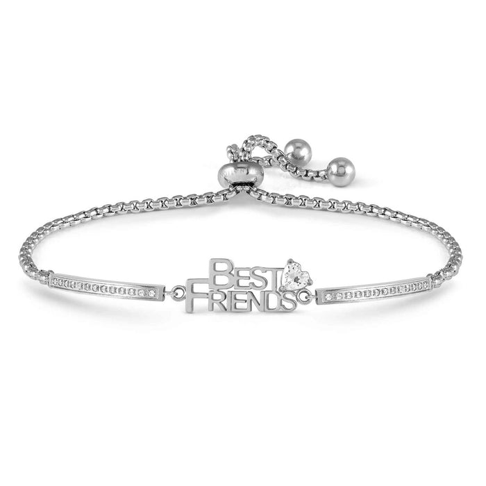 Nomination Milleluci Best Friends With White Crystal Silver Refined Bracelet