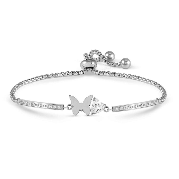 Nomination Milleluci Butterfly With White Crystal Silver Refined Bracelet