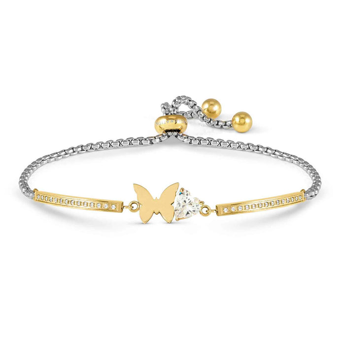 Nomination Milleluci Butterfly With White Crystal Gold Refined Bracelet