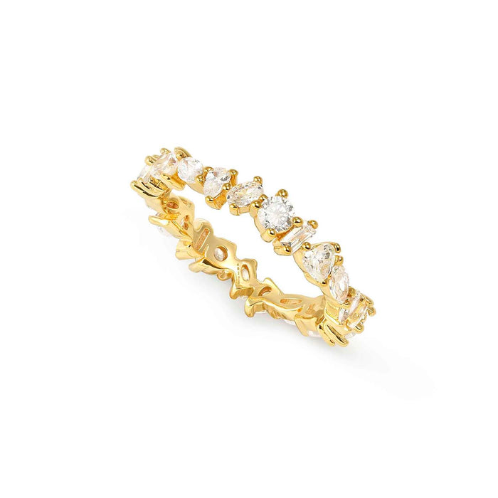 Nomination Colour Wave With White Crystal Gold Ring