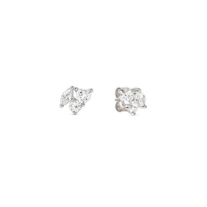 Nomination Colour Wave White Stone Silver Earrings