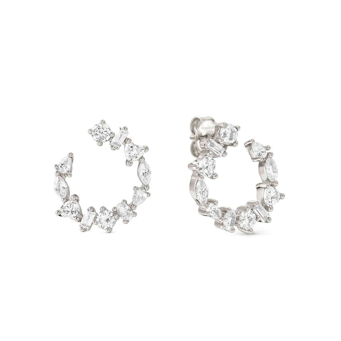 Nomination Colour Wave White Stone Silver Earrings