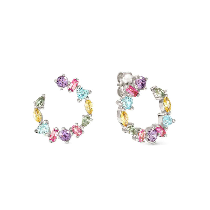 Nomination Colour Wave Multicoloured Stone Silver Earrings