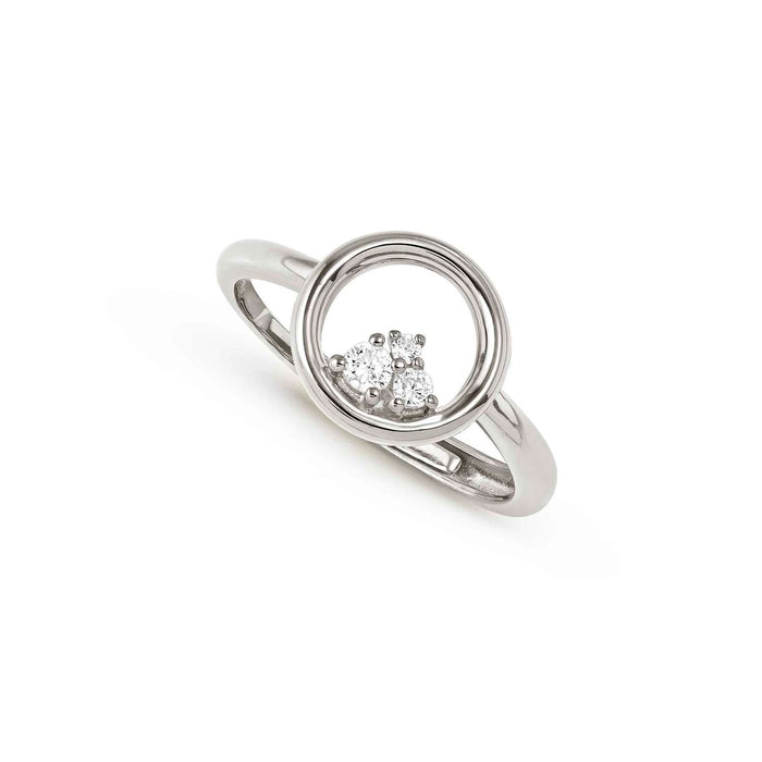 Nomination Dream Beats Circle With White Stone Silver Ring