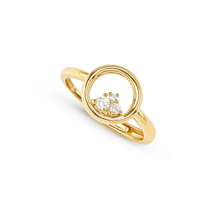 Nomination Dream Beats Circle With White Stone Gold Ring