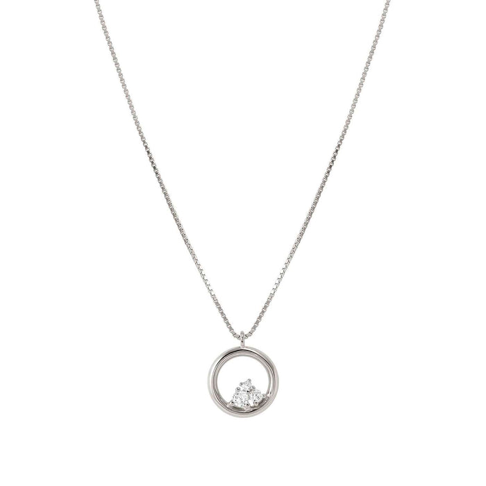 Nomination Dream Beats Circle With White Stone Silver Necklace