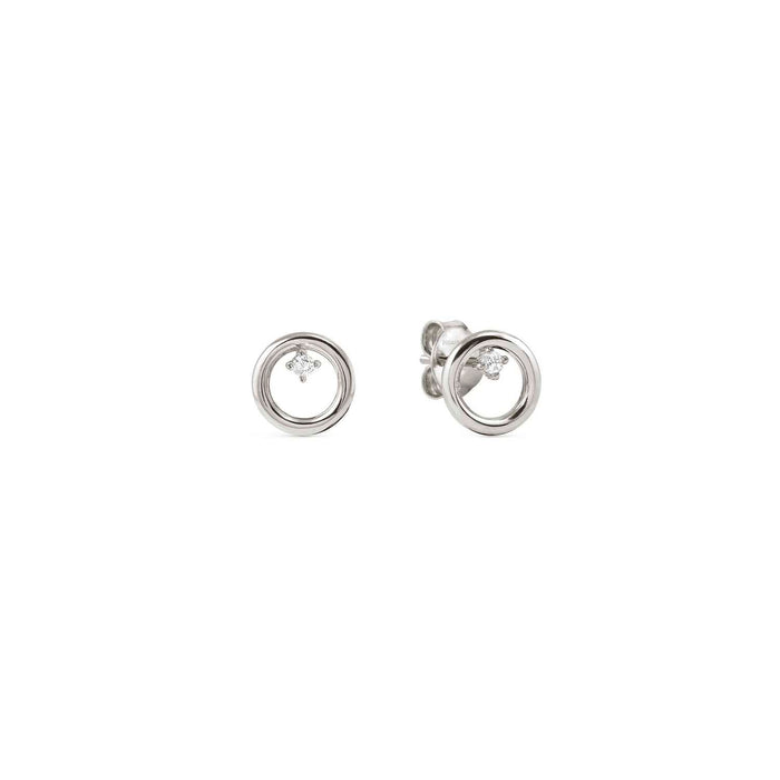 Nomination Dream Beats Circle With White Stone Silver Earrings