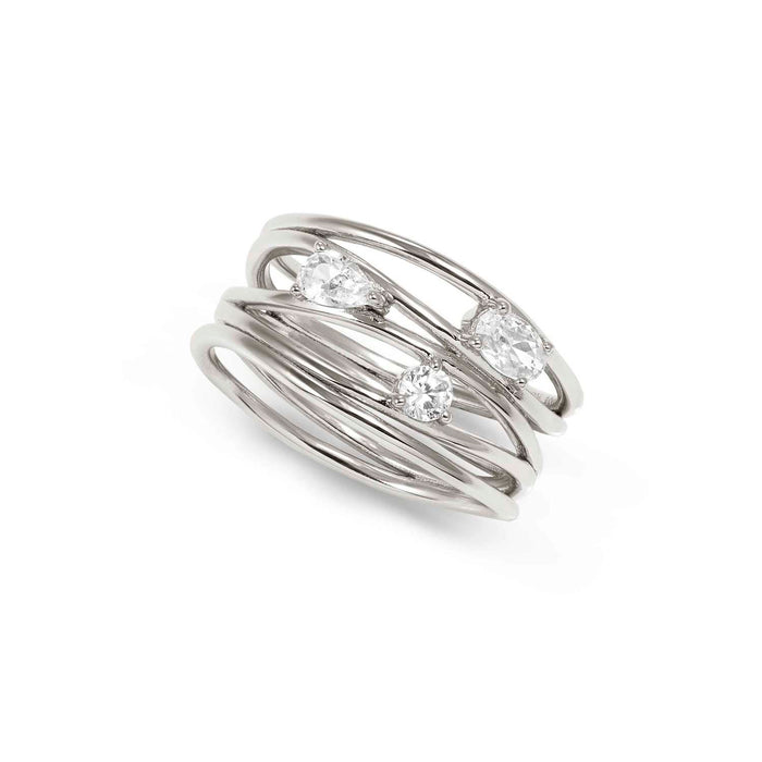 Nomination My Rebel Art Three White Stone Silver Ring