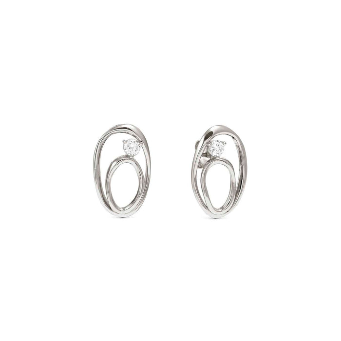 Nomination My Rebel Art Hoops With White Stone Silver Earrings