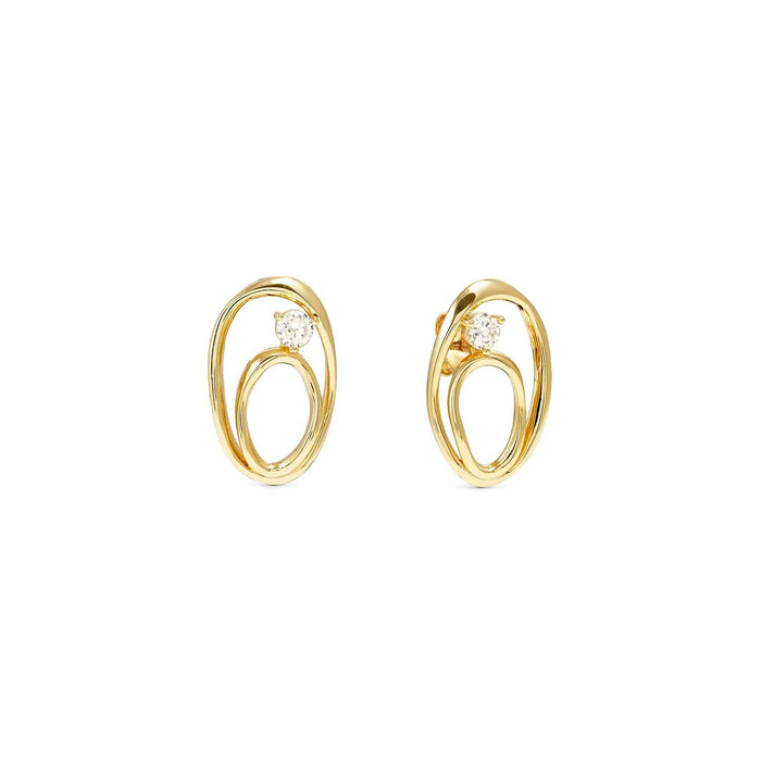 Nomination My Rebel Art Hoops With White Stone Gold Earrings