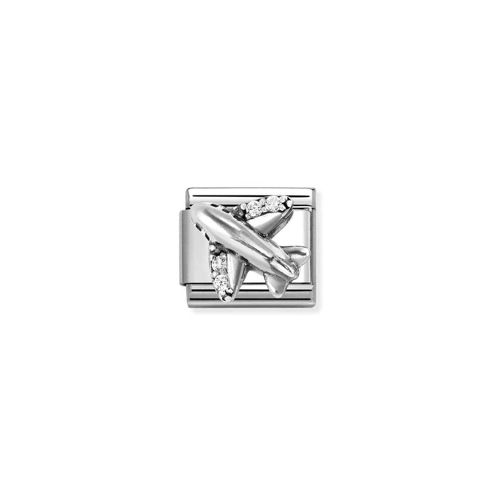 Nomination Classic White Airplane Charm