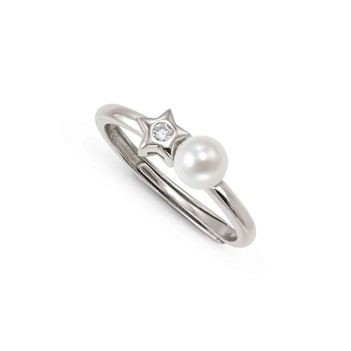 Nomination Pearls Loop Cubic Zirconia Star Silver Ring