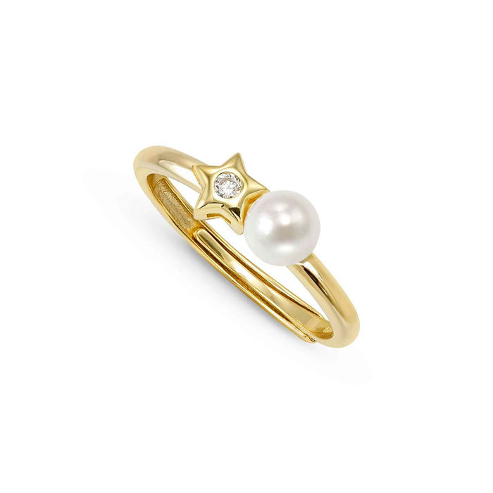 Nomination Pearls Loop Cubic Zirconia Star Gold Ring