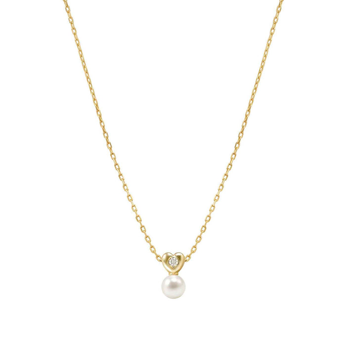 Nomination Pearls Loop Cubic Zirconia Heart Gold Necklace