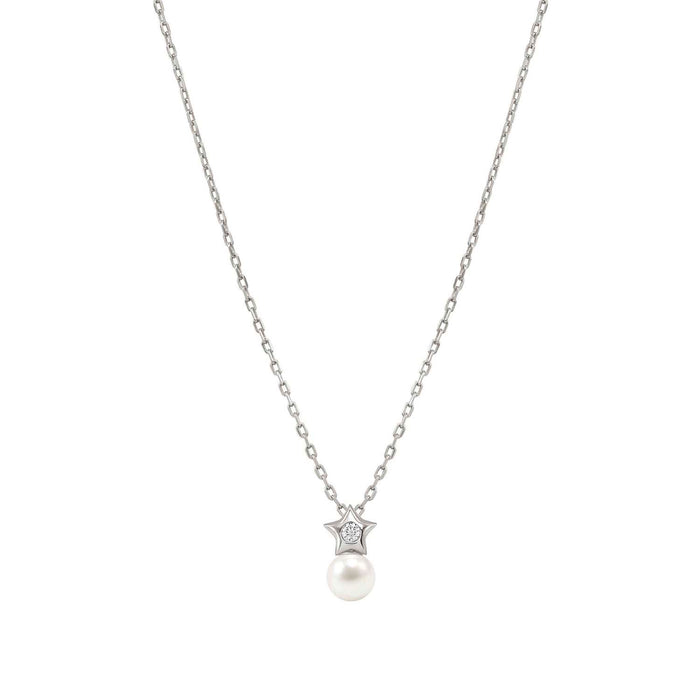 Nomination Pearls Loop Cubic Zirconia Star Silver Necklace