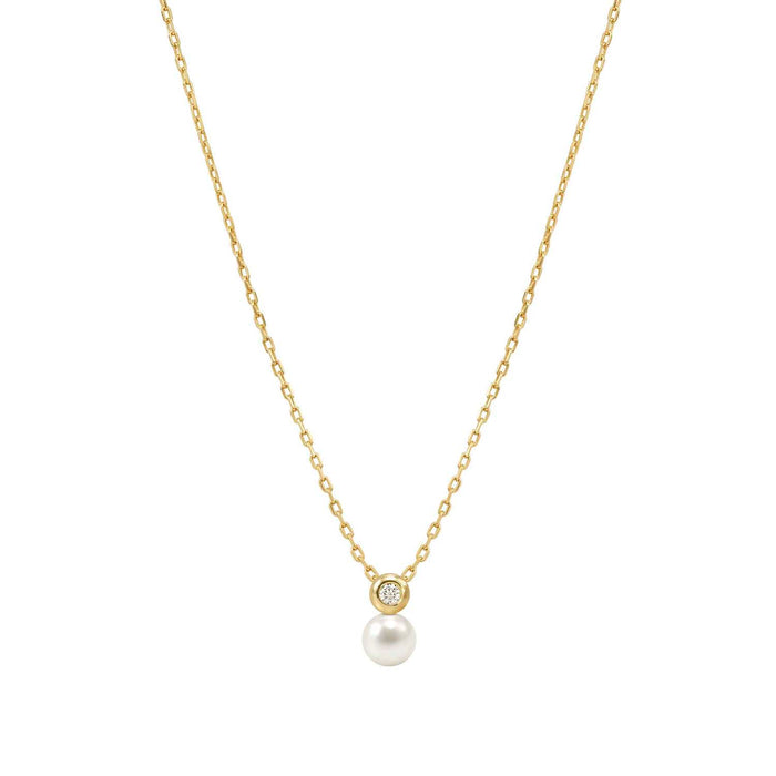 Nomination Pearls Loop Cubic Zirconia Round Gold Necklace