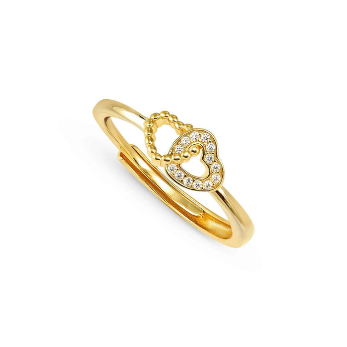 Nomination Du Battiti Double Heart Gold Ring