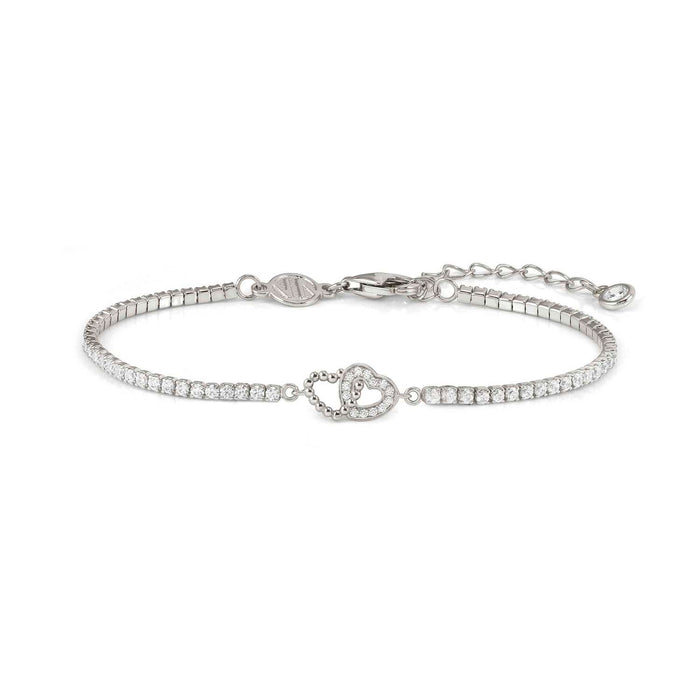 Nomination Du Battiti Tennis Double Heart Silver Bracelet