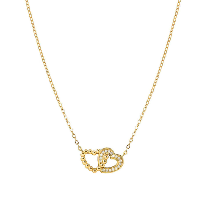 Nomination Du Battiti Double Heart Gold Necklace
