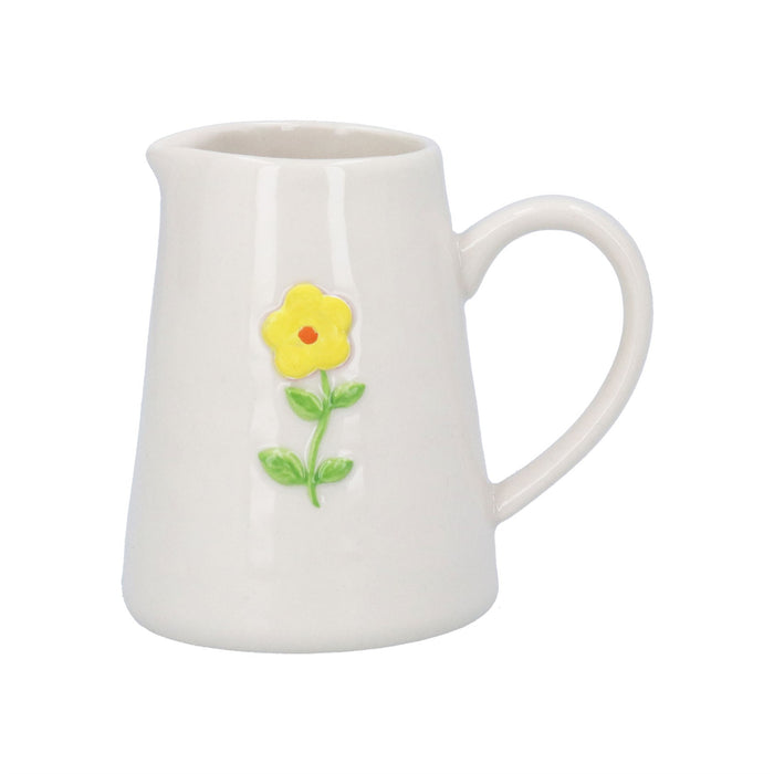 Gisela Graham Yellow Flower Stoneware Mini Jug