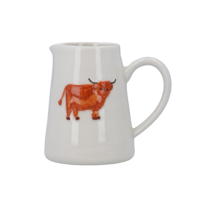 Gisela Graham Highland Cow Stoneware Mini Jug