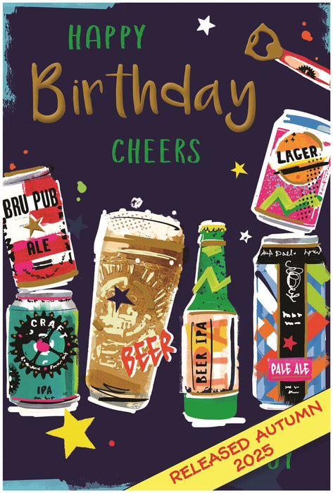 Jonny Javelin 'Happy Birthday Cheers' Birthday Card