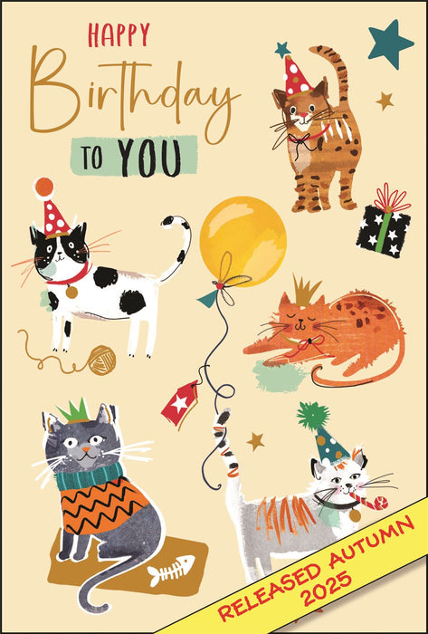 Jonny Javelin 'Happy Birthday To You Cats' Birthday Card