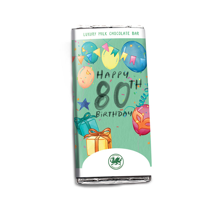 80th Birthday Milk Chocolate Bar 85g