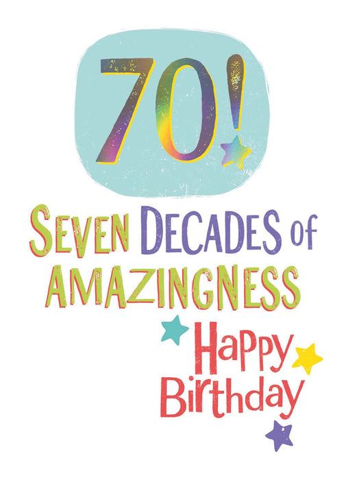 Words N Wishes '70 Seven Decades Of Amazingness' Birthday Card