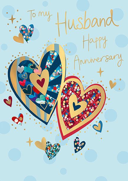 Words N Wishes 'To My Husband Happy Anniversary' Anniversary Card
