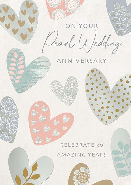 Words N Wishes 'On Your Pearl Anniversary' Anniversary Card