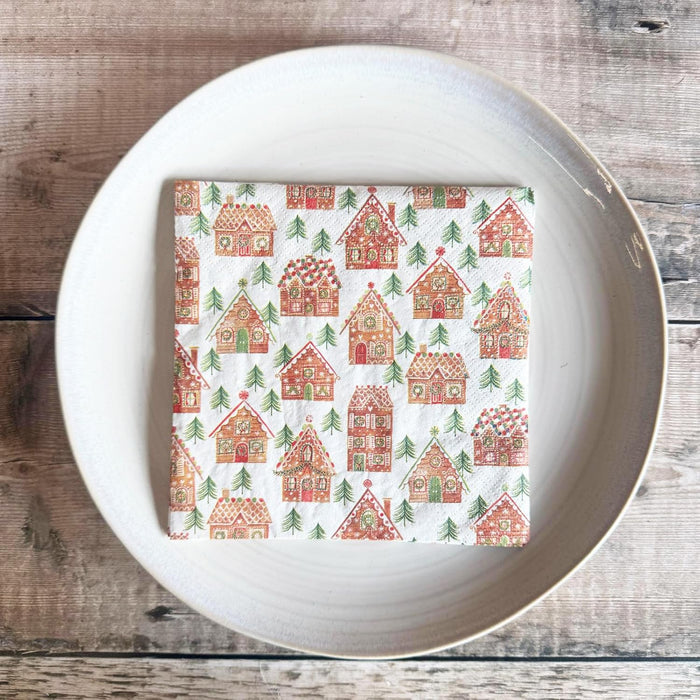 Gisela Graham Gingerbread House Napkins Pack Of 20