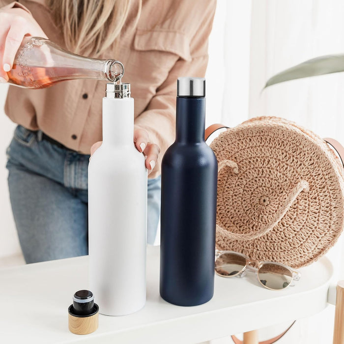 Uberstar Vinnie Insulated Travel Wine Bottle - Indigo