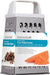 KitchenCraft four-sided stainless steel box grater with a white handle and a printed product label, shown on a plain white background.