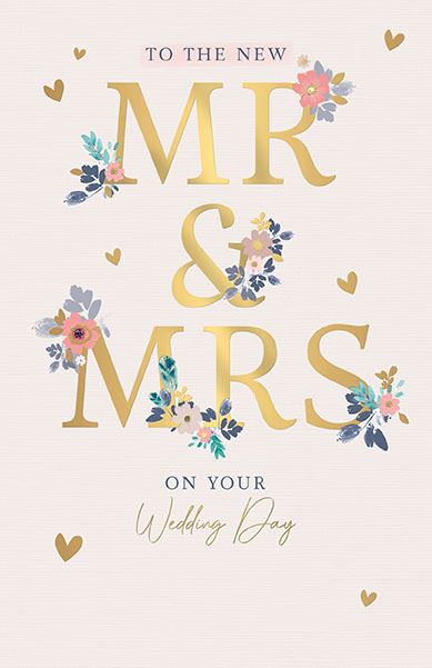 Words N Wishes 'To The New Mr & Mrs' Wedding Card