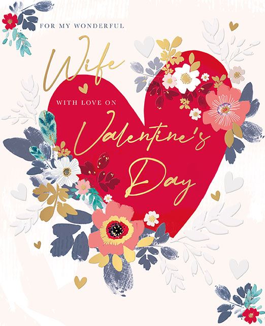 Words N Wishes 'For My Wonderful Wife' Valentine Card
